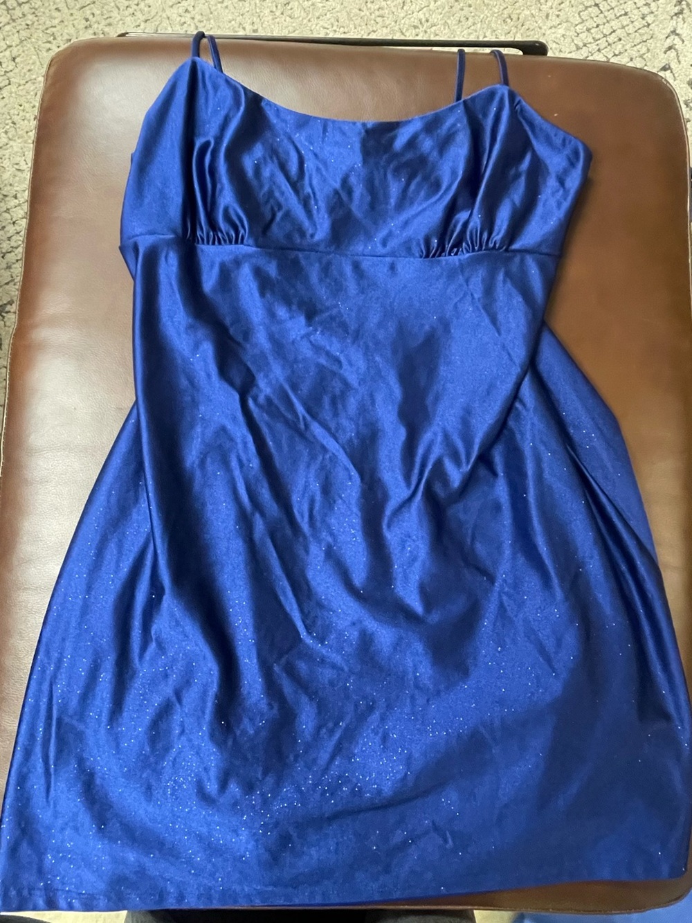 Windsor Royal Blue Sparkle Satin Mini Dress